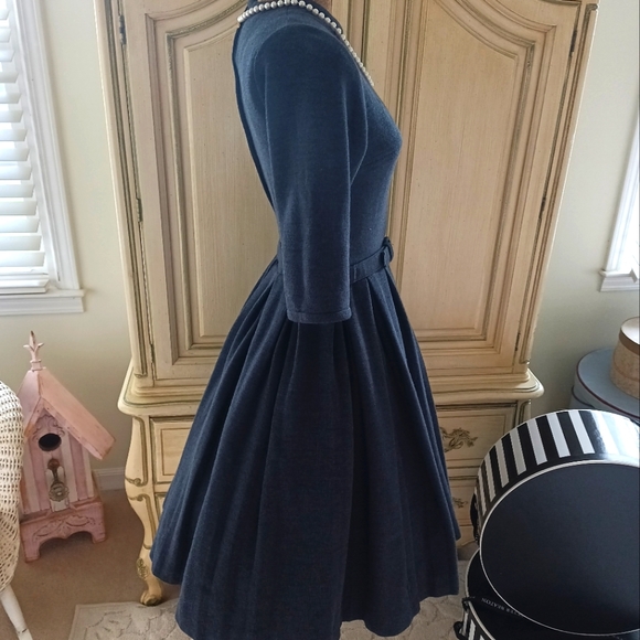 VTG 50S/60S "WM. G. ORIGINAL JUNIORS" WOOL BLEND DRESS W/ BELT! - Picture 4 of 15
